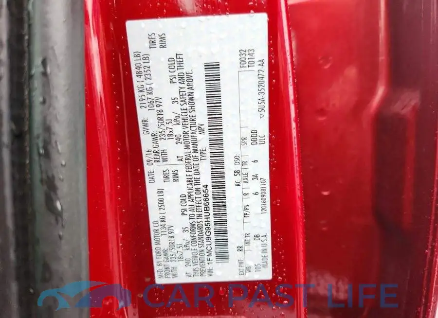 1FMCU9G95HUB66654# 13