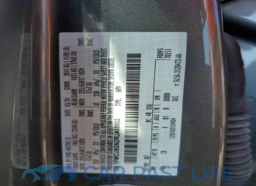 1FMCU9GN2RUA68602# 13
