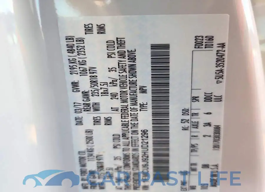 1FMCU9J92HUD21296# 14