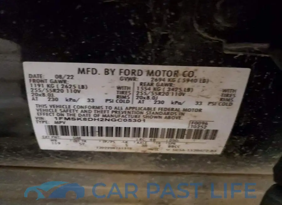 1FMSK8DH2NGC05301# 13