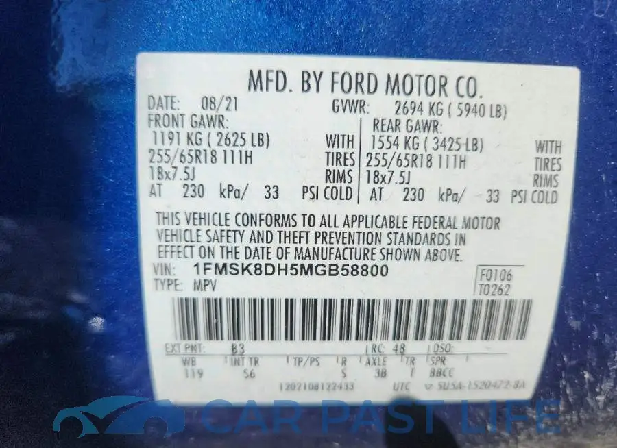 1FMSK8DH5MGB58800# 14