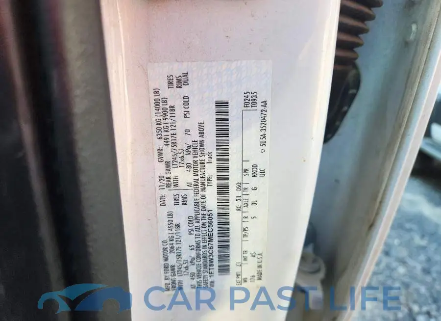 1FT8W3C67MEC56051# 12