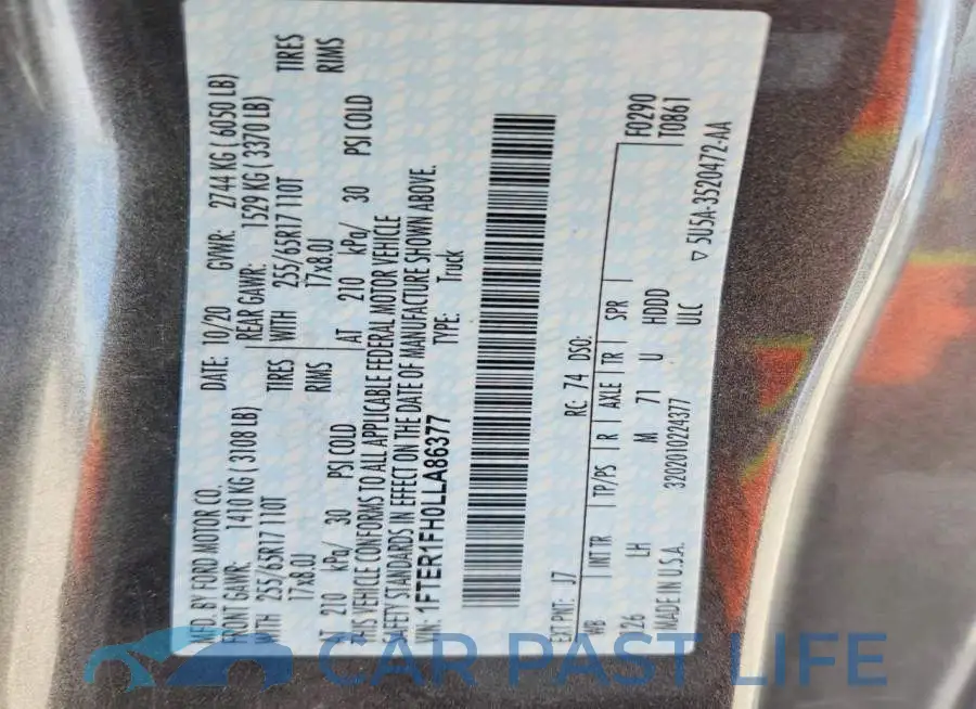 1FTER1FH0LLA86377# 12