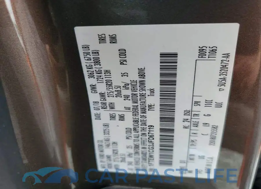 1FTEW1CG3JFD67119# 12