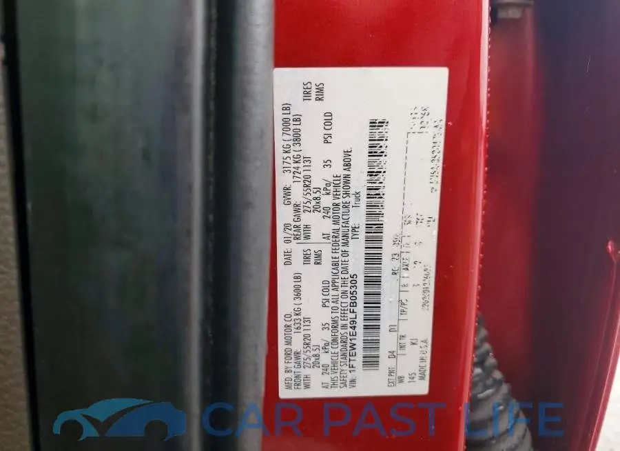 1FTEW1E49LFB05305# 12