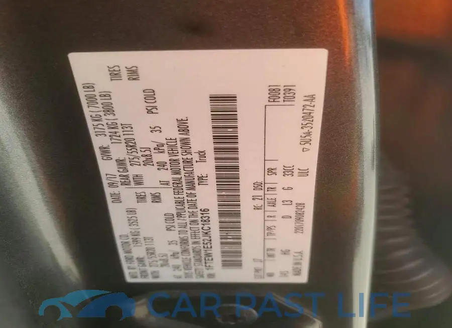 1FTEW1E52JKC18316# 12