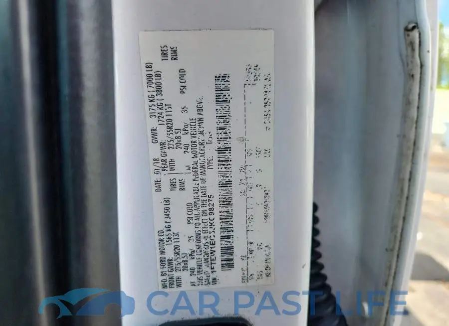1FTEW1EG5JKC98275# 12