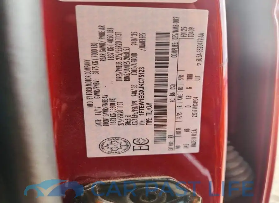 1FTEW1EGXJKC75123# 12