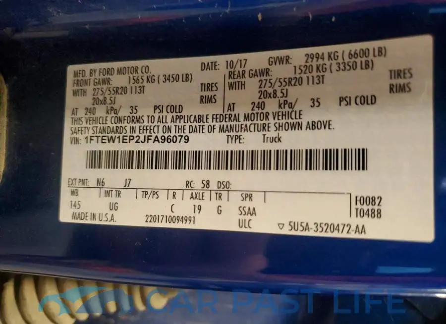1FTEW1EP2JFA96079# 12