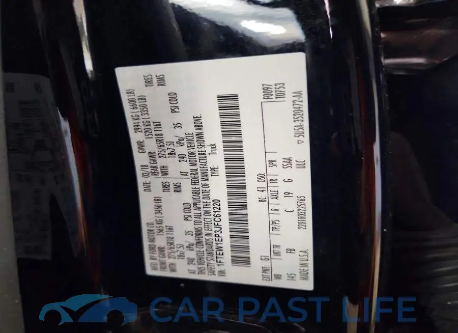 1FTEW1EP3JFC61220# 12