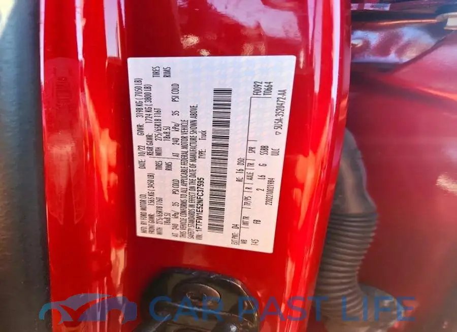 1FTFW1E52NFC37595# 12