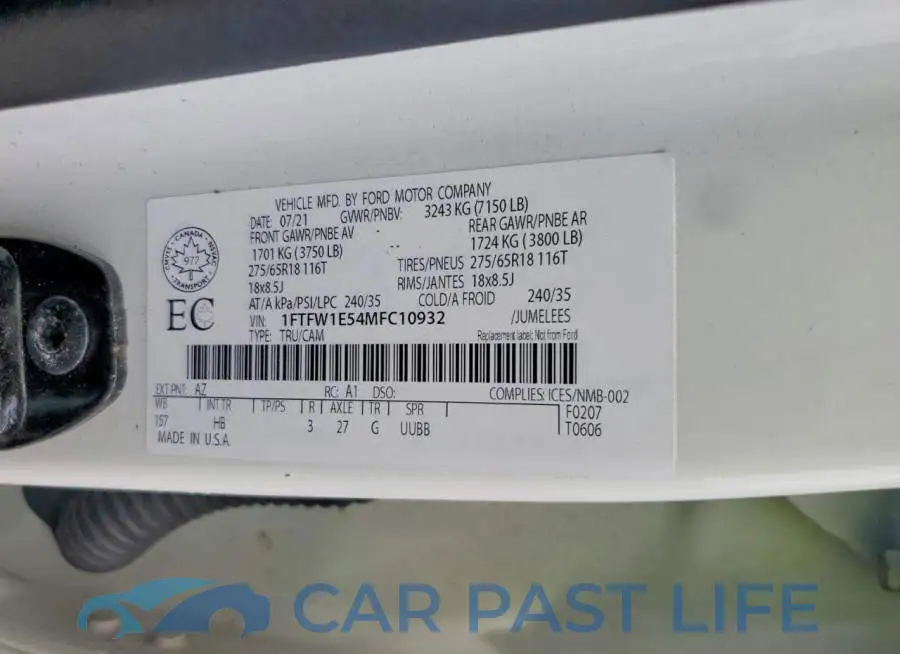 1FTFW1E54MFC10932# 12