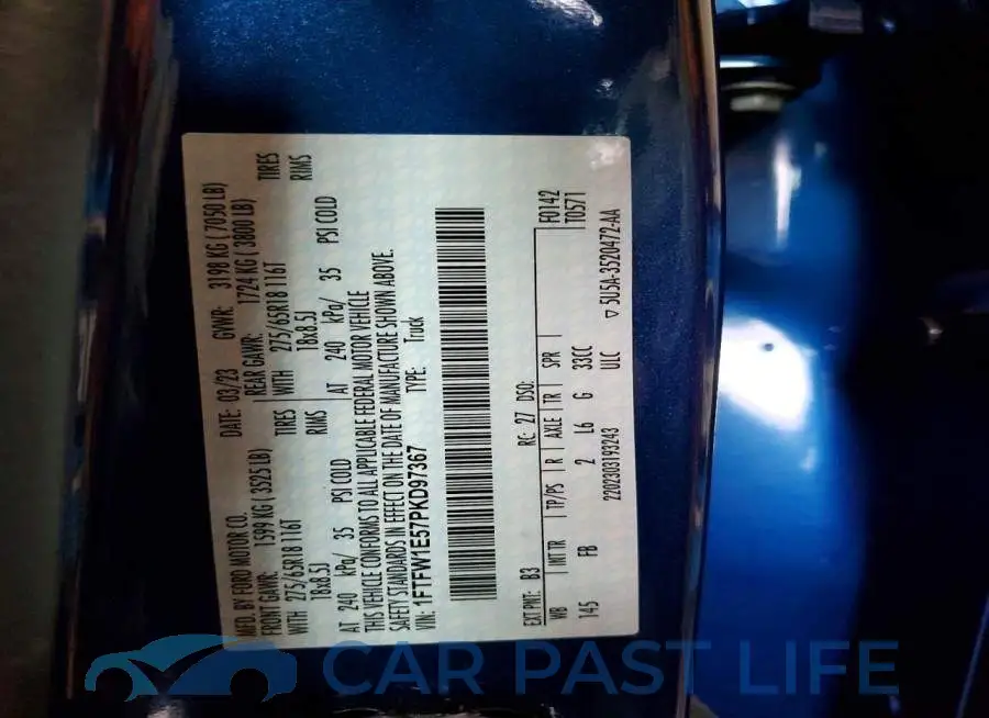 1FTFW1E57PKD97367# 13