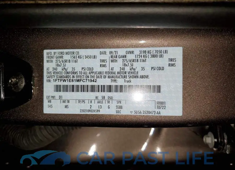 1FTFW1E81MFC71942# 12