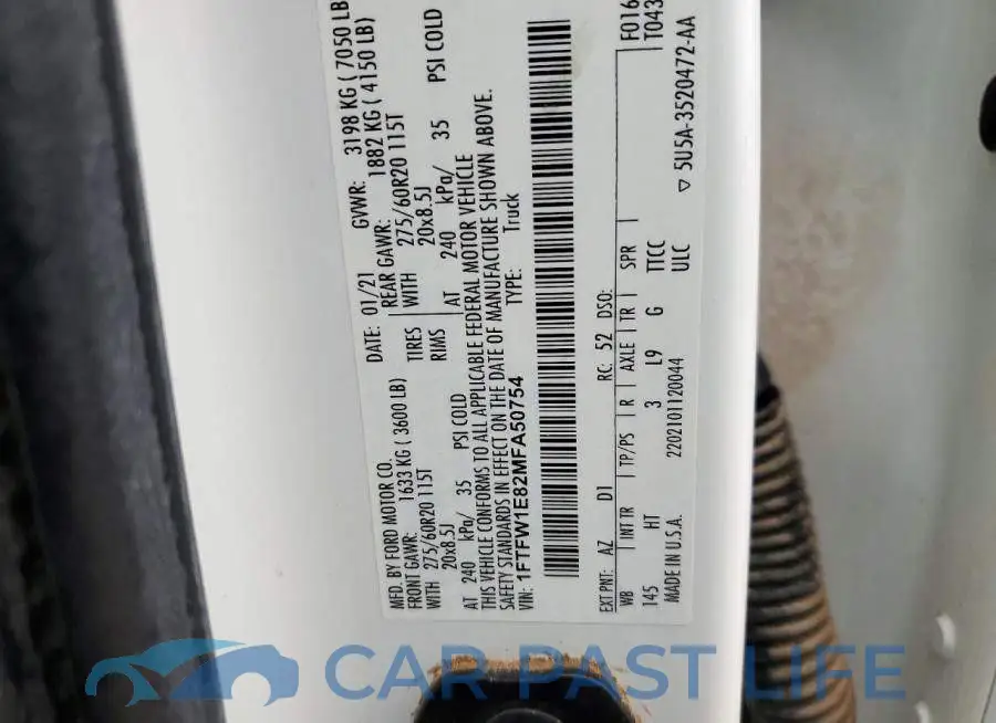 1FTFW1E82MFA50754# 12