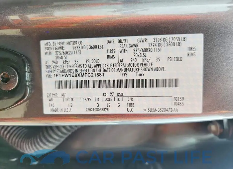 1FTFW1E8XMFC21881# 13