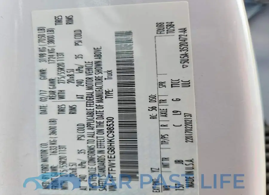 1FTFW1EG8HKC98530# 12
