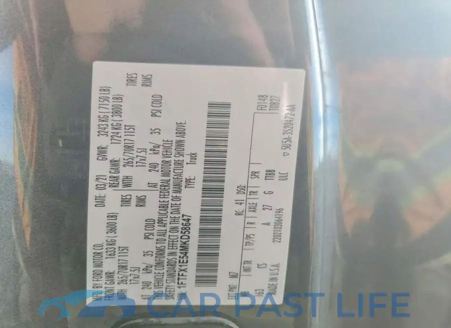 1FTFX1E54MKD58647# 12