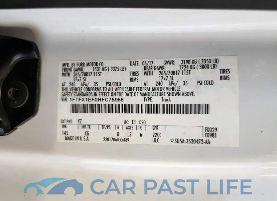 1FTFX1EF0HFC75966# 12
