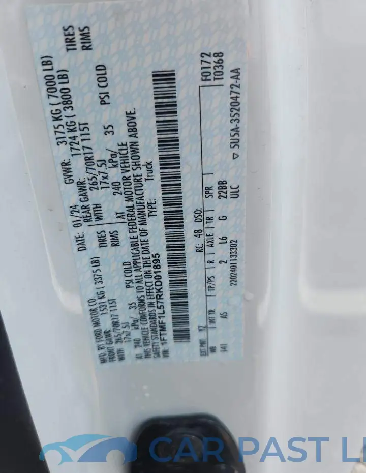 1FTMF1L57RKD01895# 12