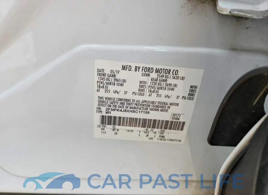 2FMPK4J8XHBC17159# 12