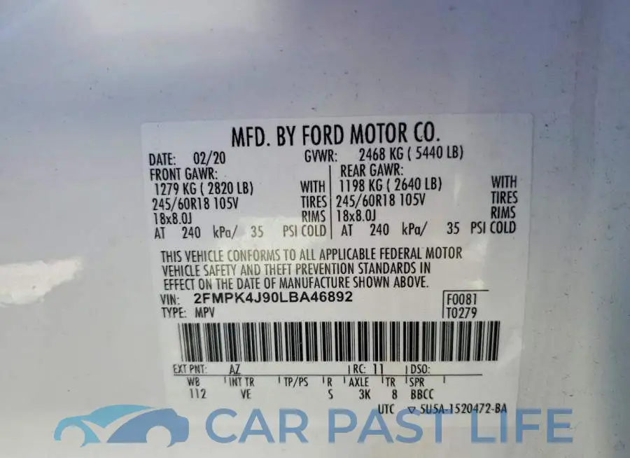 2FMPK4J90LBA46892# 14