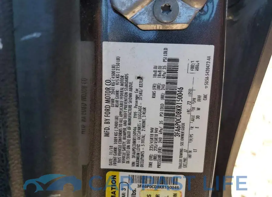 3FA6P0CD8KR150046# 12