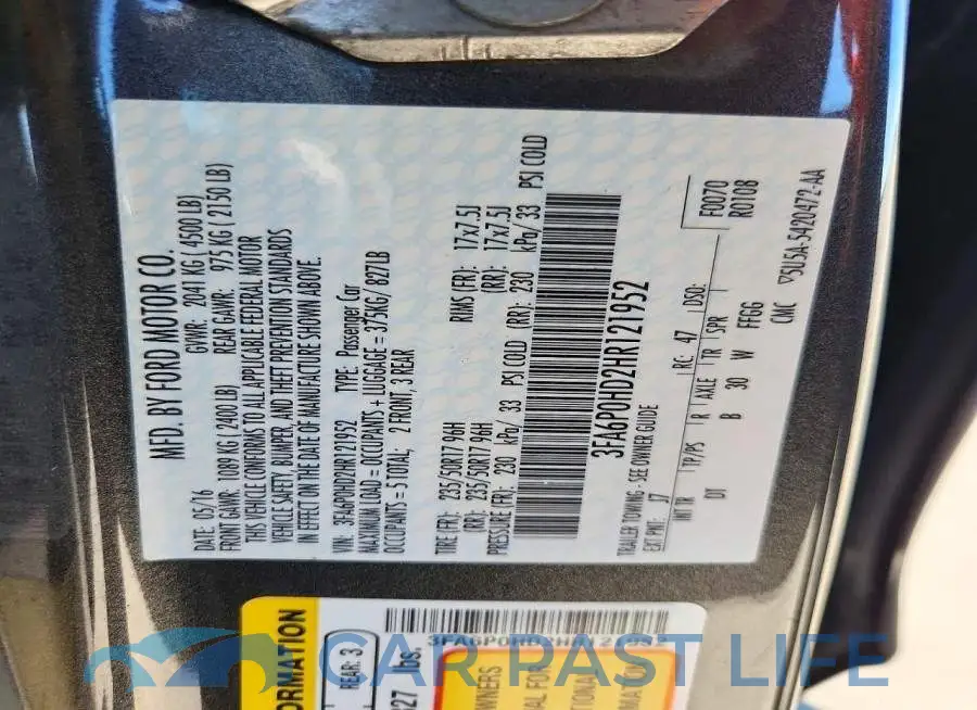 3FA6P0HD2HR121952# 12