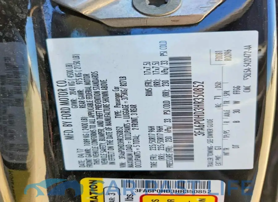 3FA6P0HD3HR350852# 12