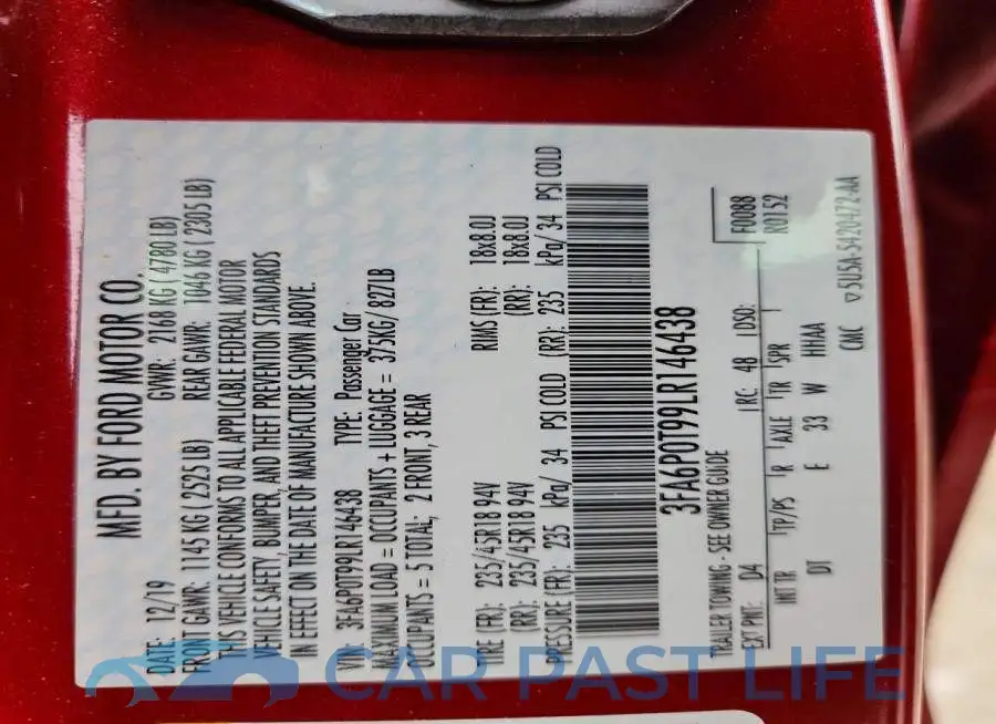 3FA6P0T99LR146438# 13