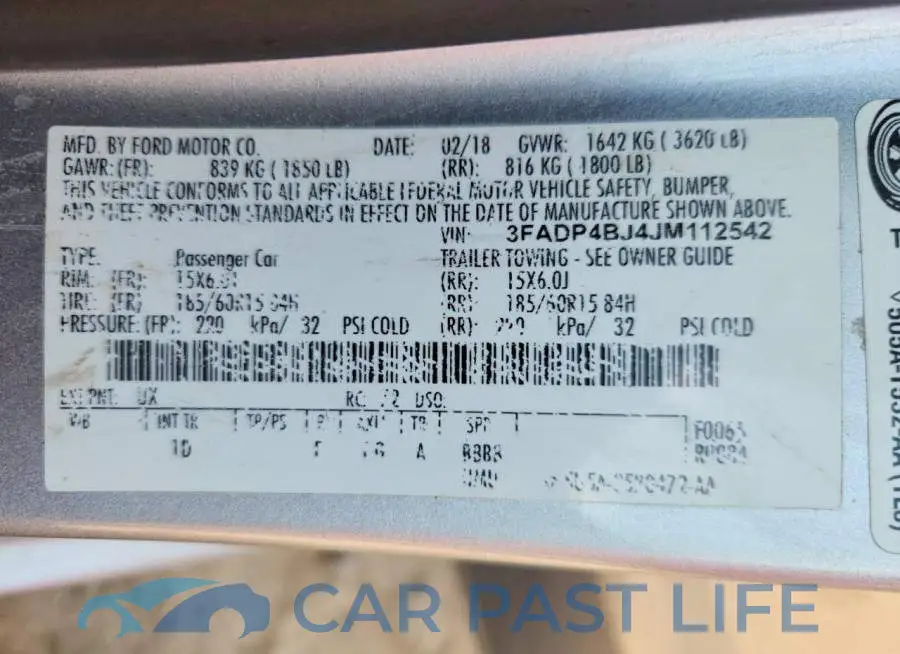 3FADP4BJ4JM112542# 13