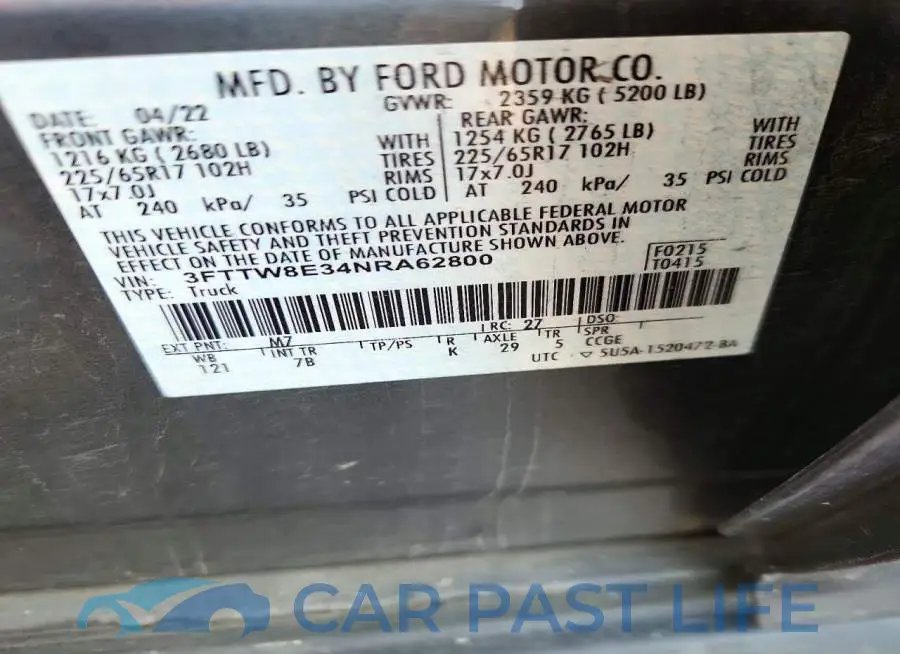 3FTTW8E34NRA62800# 12
