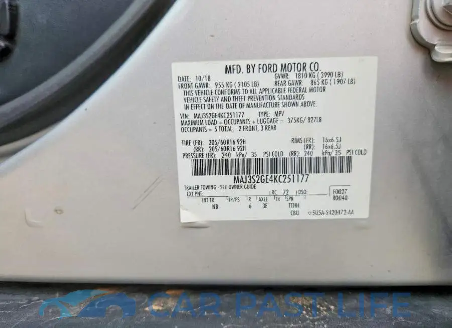 MAJ3S2GE4KC251177# 12