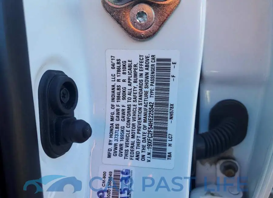 19XFC2F54HE225542# 12