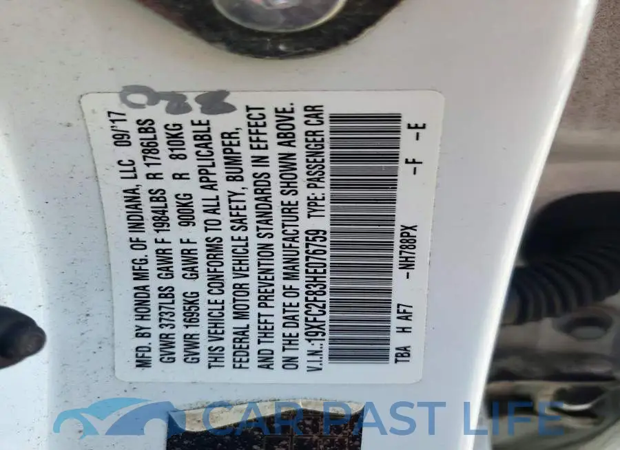 19XFC2F83HE076759# 13