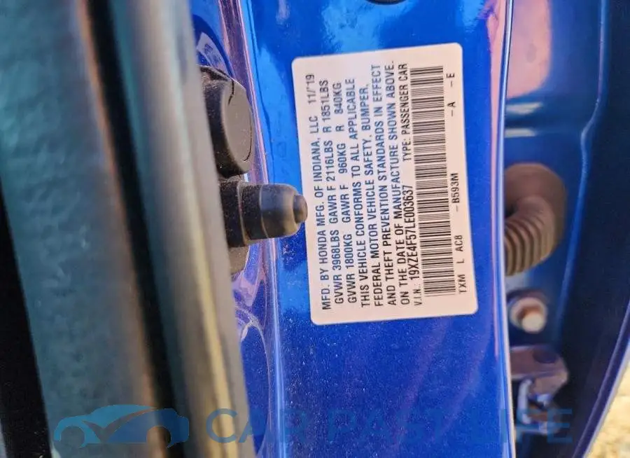 19XZE4F57LE003637# 12