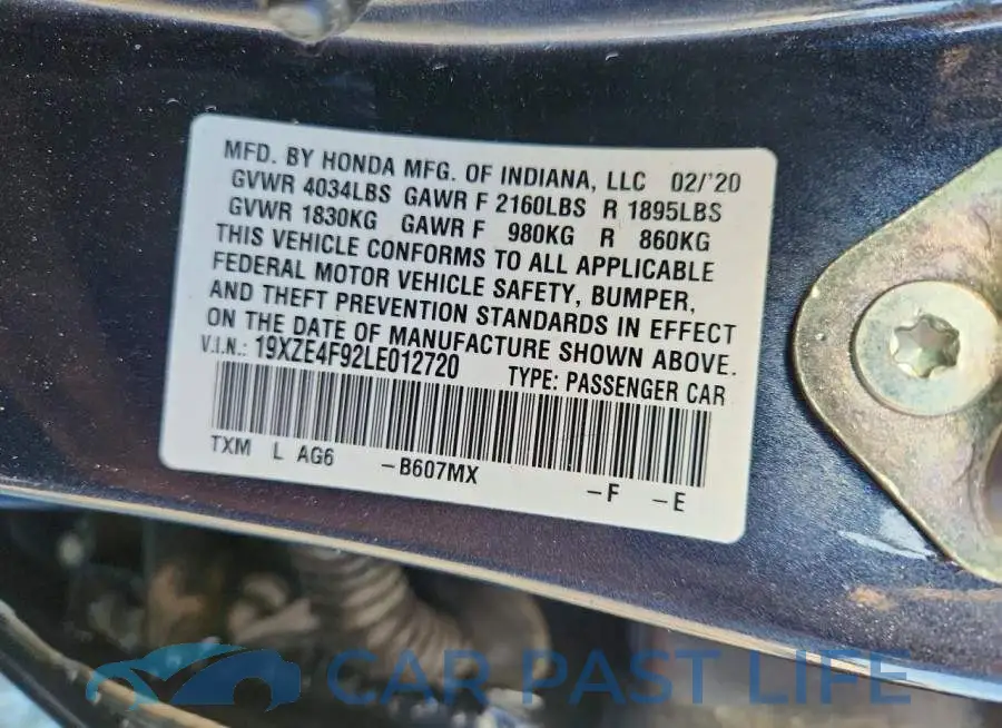19XZE4F92LE012720# 13