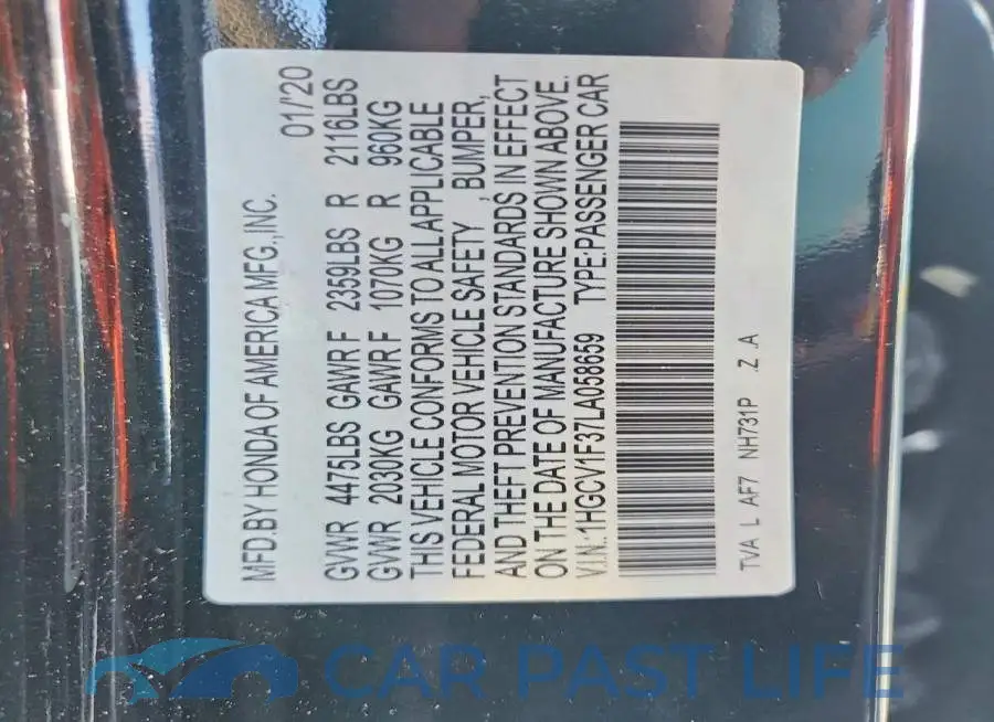 1HGCV1F37LA058659# 12