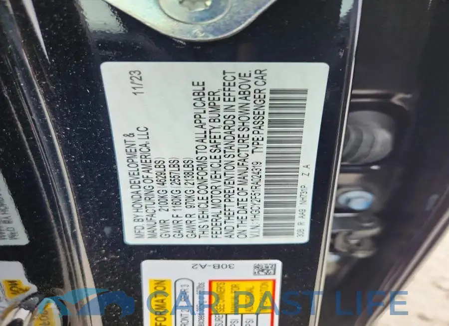 1HGCY2F51RA024319# 12