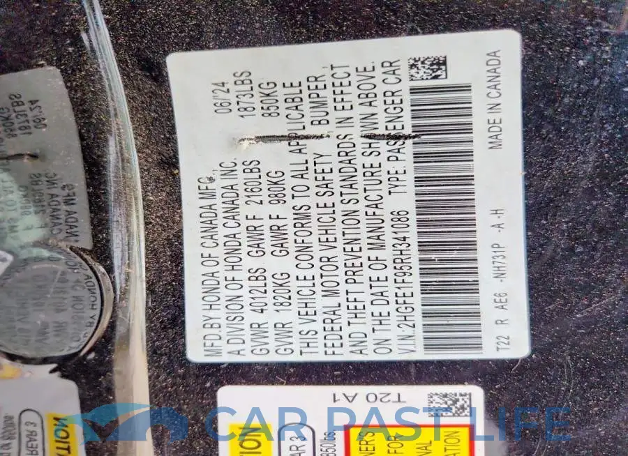 2HGFE1F95RH341086# 13