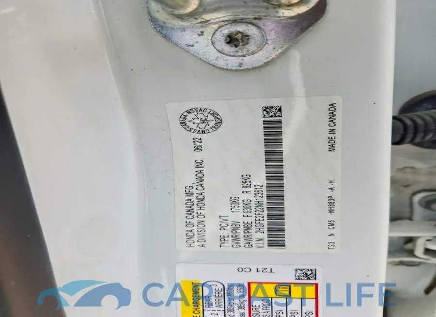 2HGFE2F22NH123612# 12
