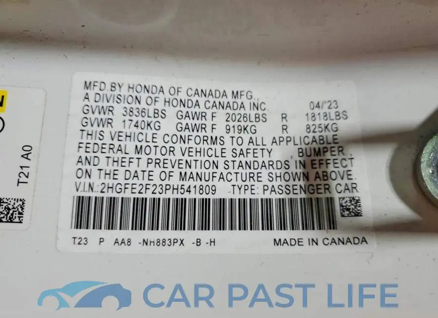2HGFE2F23PH541809# 13