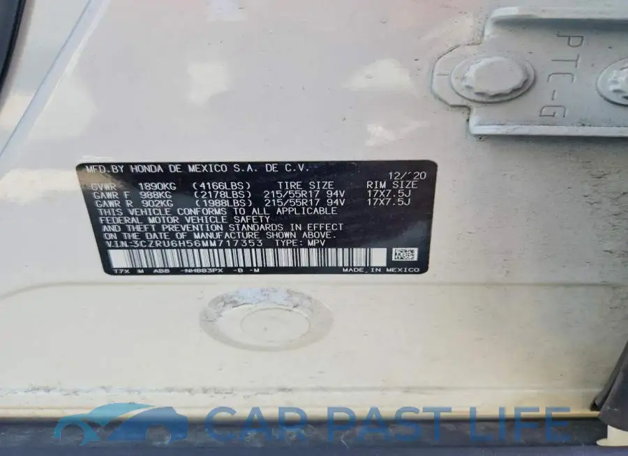 3CZRU6H56MM717353# 12