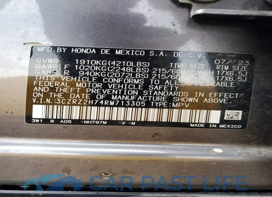 3CZRZ2H74RM713305# 13