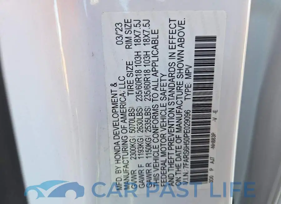 7FARS6H50PE029096# 14
