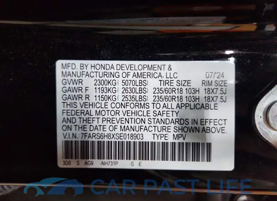 7FARS6H8XSE018903# 13