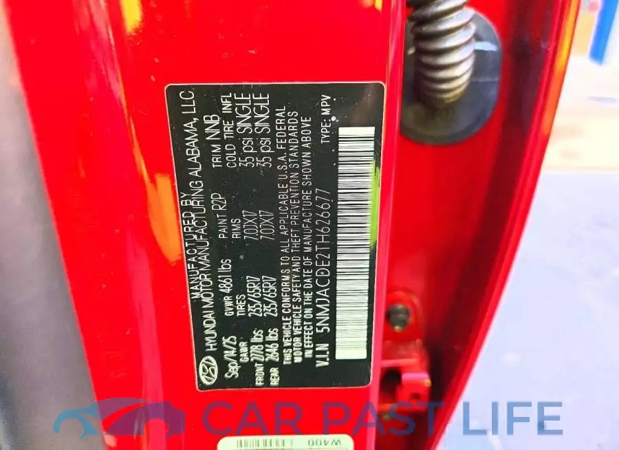 5NMJACDE2TH626677# 14