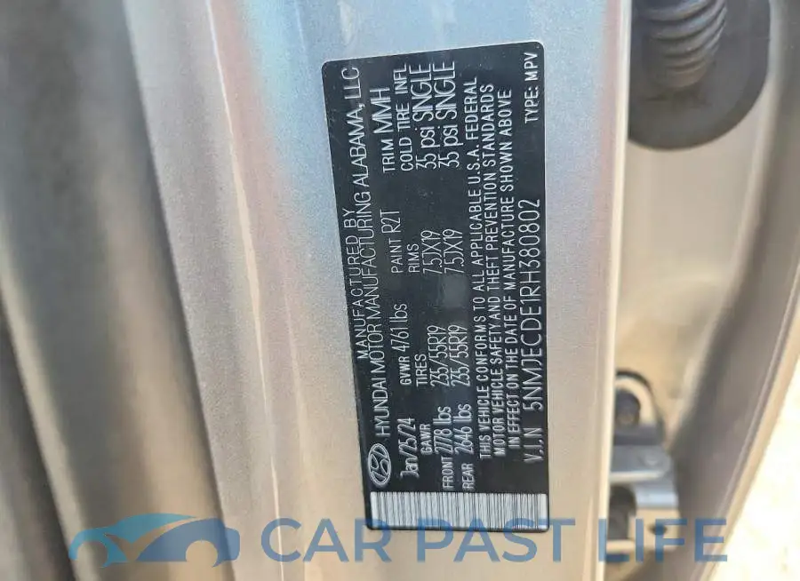 5NMJECDE1RH380802# 12