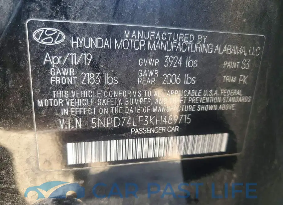 5NPD74LF3KH489715# 13