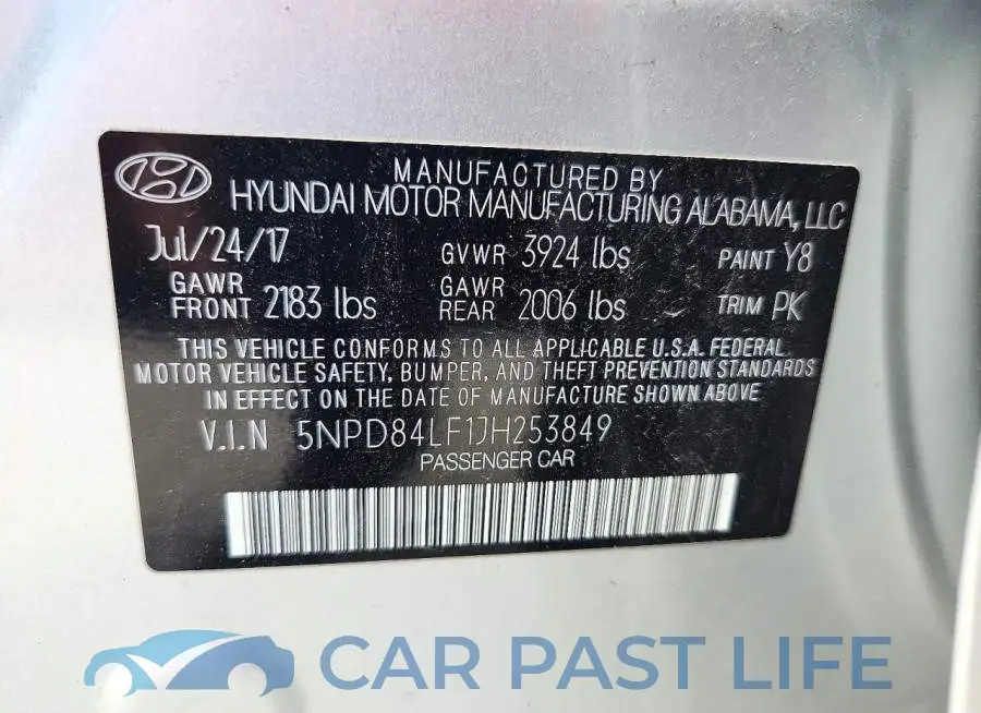 5NPD84LF1JH253849# 12